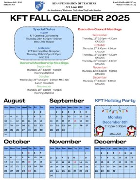 2025 Fall Calendar